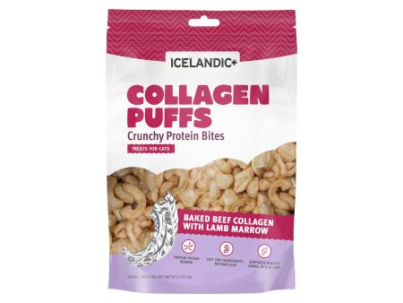 Icelandic+ Beef Collagen Mini Puffs Dehydrated Cat Treats Hot on Sale