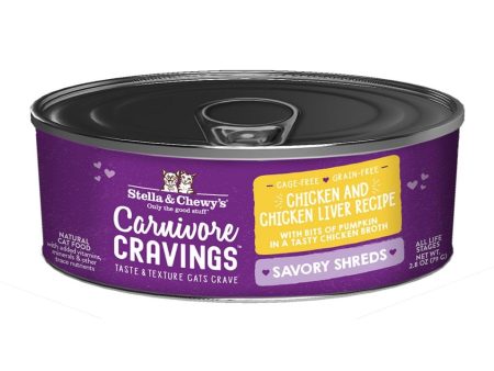 Stella & Chewy s Carnivore Cravings Savory Shreds Chicken & Chicken Liver Wet Cat Food Fashion