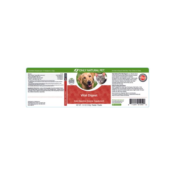 Only Natural Pet Vital Digest for Dogs & Cats Online Hot Sale