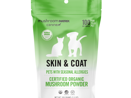 Canine Matrix Skin & Coat Organic Mushroom Allergy Support Supplement for Dogs & Cats Online Hot Sale