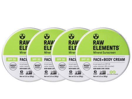 Face + Body Tin SPF 30 *Plastic Free* - 4 Pack Online Hot Sale