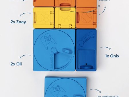 Pawzler Innovative Modular Dog Puzzles (Rainbow Set With Base) on Sale