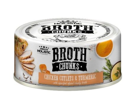 Absolute Holistic Broth Chunks (Chicken Cutlets & Turmeric) Wet Cat & Dog Food For Cheap