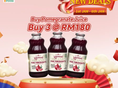 [BUNDLE DEAL 3 BOTTLES] Lakewood Organic PURE Pomegranate Gluten Free (32oz) on Sale