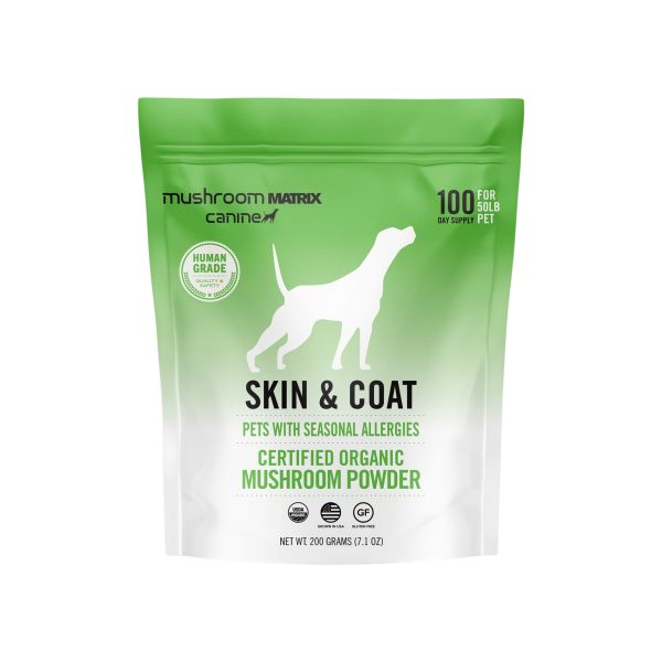 Canine Matrix Skin & Coat Organic Mushroom Allergy Support Supplement for Dogs & Cats Online Hot Sale