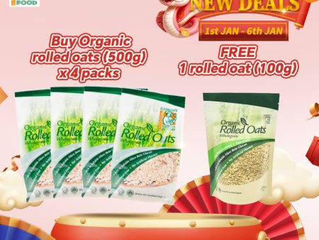 [Family Pack] Radiant Organic Rolled Oats (500g x 4 Packs) on Sale