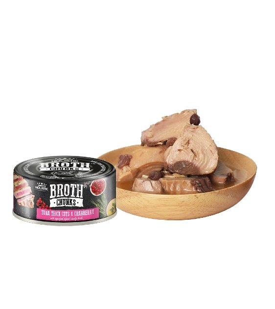 Absolute Holistic Broth Chunks (Tuna Thick Cuts & Cranberry) Wet Cat & Dog Food Sale