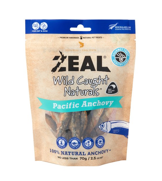 Zeal Wild Caught Naturals Freeze Dried Cat and Dog Treats (Pacific Anchovy) For Sale